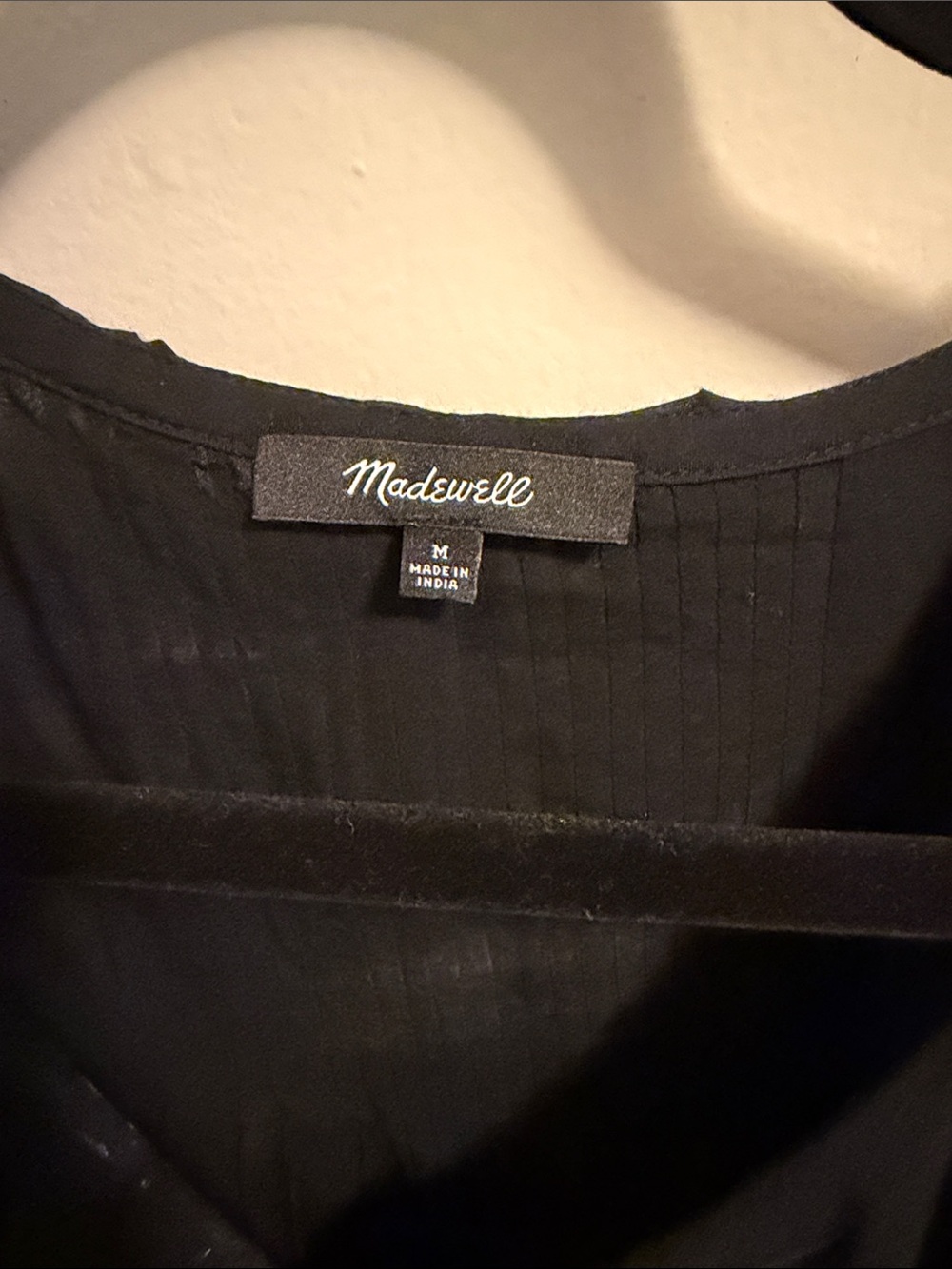 Madewell Black Ruffled V-Neck Blouse - Picture 2 of 5